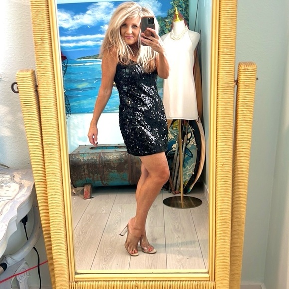 NWT,Express, Sexy Sheer Upper, Fun Shimmering Sequins, Noir, Lightweight, Size S - Picture 5 of 15